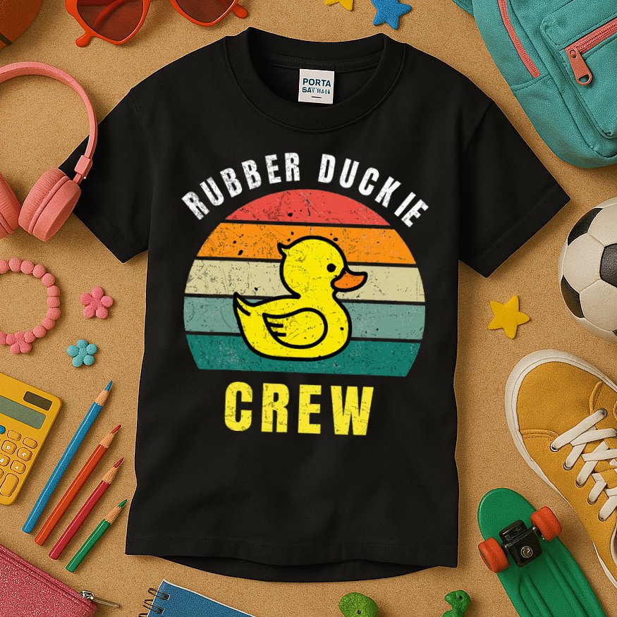 Rubber Duckie Crew Funny Rubber Duck Kids T-Shirt