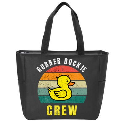 Rubber Duckie Crew Funny Rubber Duck Zip Tote Bag
