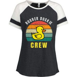 Rubber Duckie Crew Funny Rubber Duck Enza Ladies Jersey Colorblock Tee