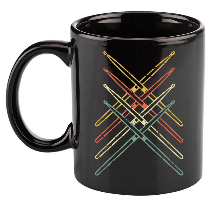 Retro Drumsticks Drummer Gifts Drums 11oz C Handle Ceramic Mug