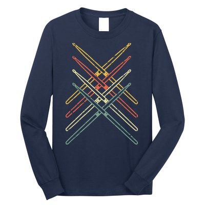 Retro Drumsticks Drummer Gifts Drums Long Sleeve Shirt
