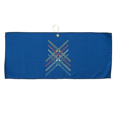 Retro Drumsticks Drummer Gifts Drums Large Microfiber Waffle Golf Towel