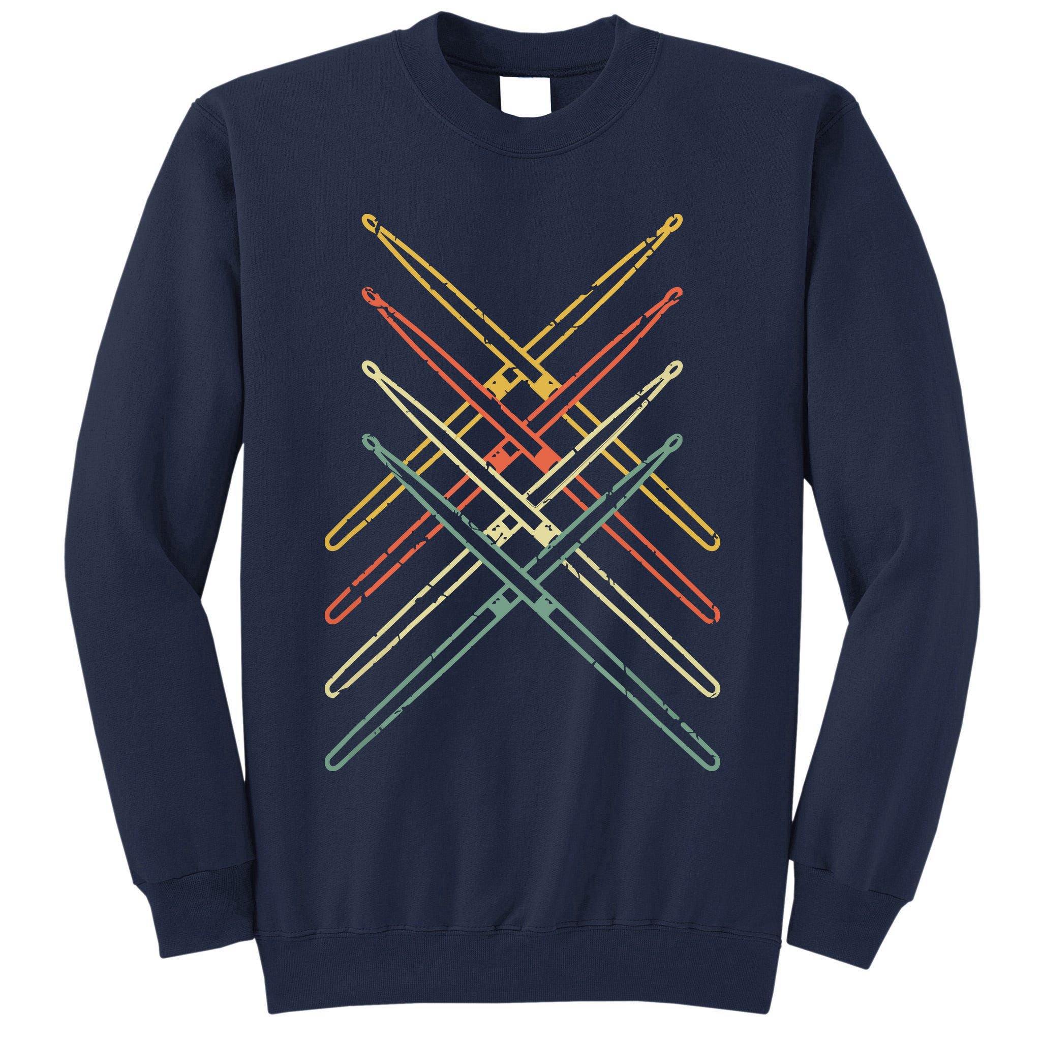 Retro Drumsticks Drummer Gifts Drums Tall Sweatshirt