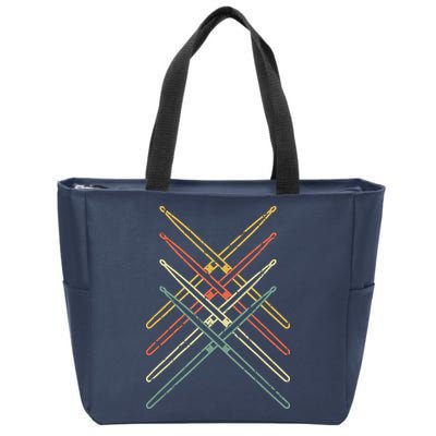 Retro Drumsticks Drummer Gifts Drums Zip Tote Bag