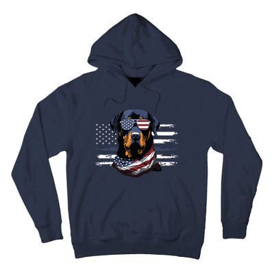 Rottweiler Dog Dad Dog Mom USA Flag 4th Of July Tall Hoodie