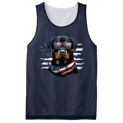 Rottweiler Dog Dad Dog Mom USA Flag 4th Of July Mesh Reversible Basketball Jersey Tank