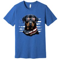 Rottweiler Dog Dad Dog Mom USA Flag 4th Of July Premium T-Shirt