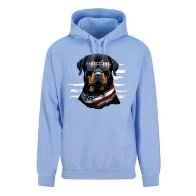 Rottweiler Dog Dad Dog Mom USA Flag 4th Of July Unisex Surf Hoodie