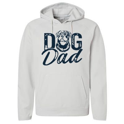 Rottweiler Dog Dad Rottie Performance Fleece Hoodie