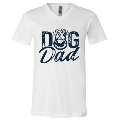 Rottweiler Dog Dad Rottie V-Neck T-Shirt