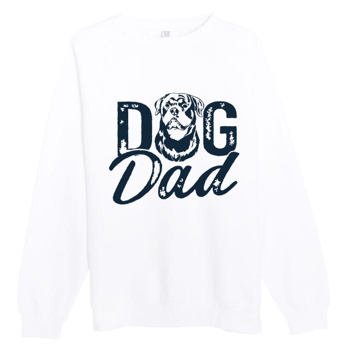 Rottweiler Dog Dad Rottie Premium Crewneck Sweatshirt