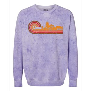 Retro Durham Durham Nc Skyline Colorblast Crewneck Sweatshirt