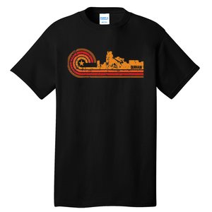 Retro Durham Durham Nc Skyline Tall T-Shirt