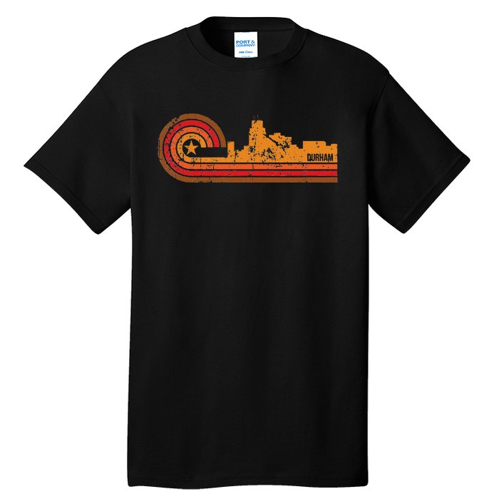 Retro Durham Durham Nc Skyline Tall T-Shirt