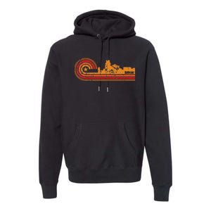 Retro Durham Durham Nc Skyline Premium Hoodie