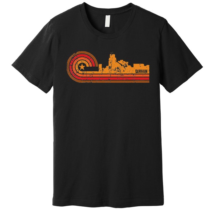 Retro Durham Durham Nc Skyline Premium T-Shirt