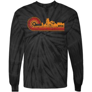 Retro Durham Durham Nc Skyline Tie-Dye Long Sleeve Shirt