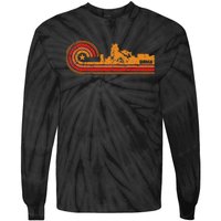 Retro Durham Durham Nc Skyline Tie-Dye Long Sleeve Shirt