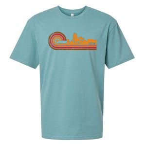 Retro Durham Durham Nc Skyline Sueded Cloud Jersey T-Shirt