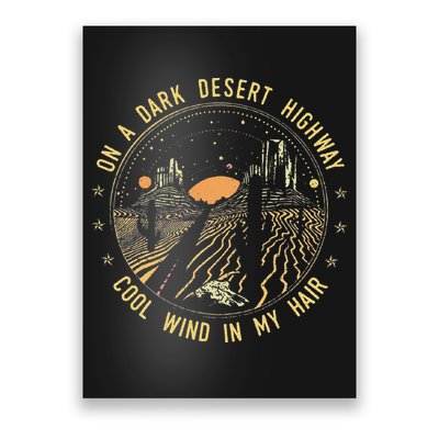 Retro Dark Desert Highway Adventure Camping Poster