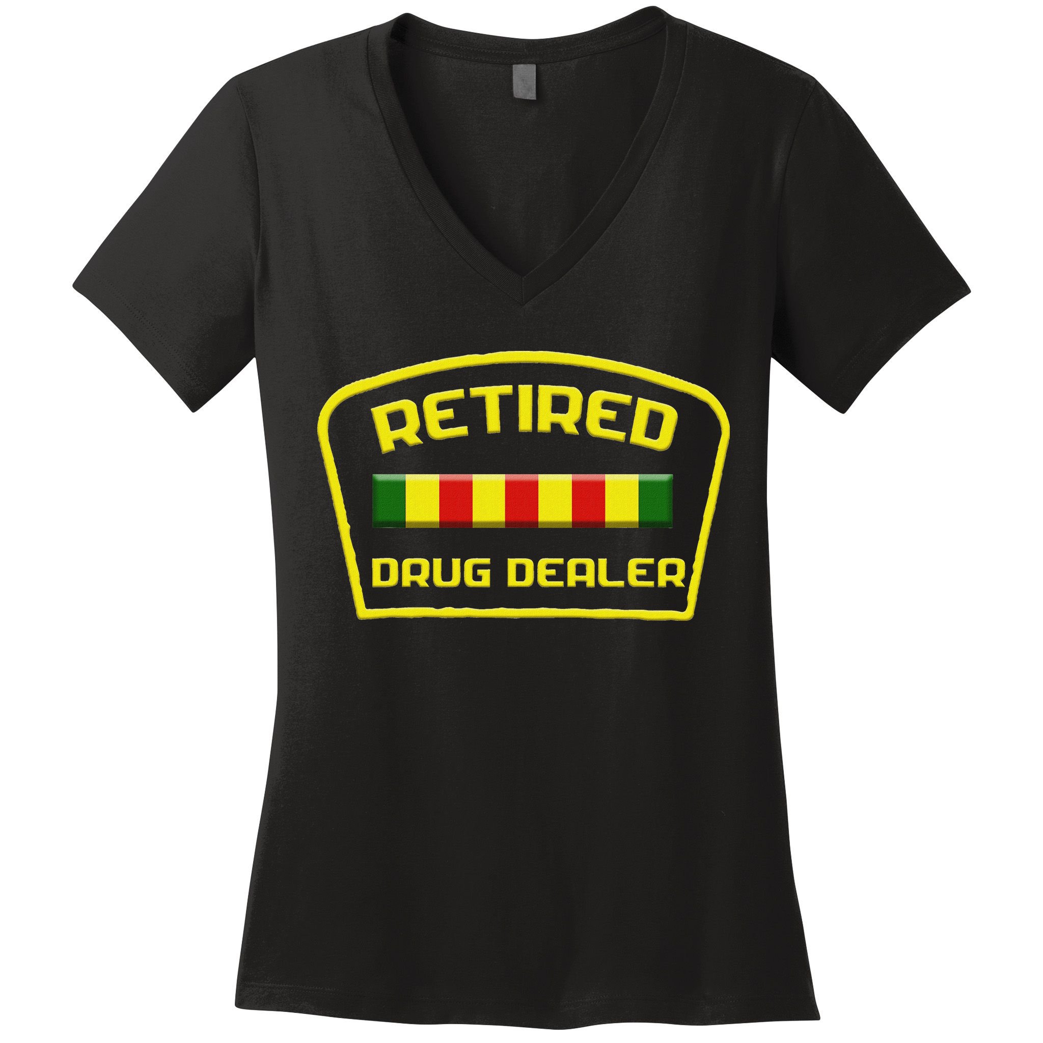 Retired Drug Dealer Funny Recovery Women's V-Neck T-Shirt