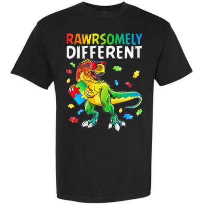 Rawrsomely Different Dinosaur Autism Puzzle Garment-Dyed Heavyweight T-Shirt