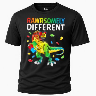 Rawrsomely Different Dinosaur Autism Puzzle Performance Shirt