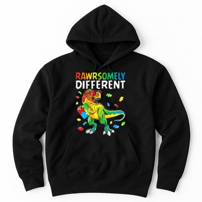 Rawrsomely Different Dinosaur Autism Puzzle Hoodie