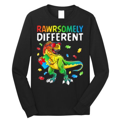 Rawrsomely Different Dinosaur Autism Puzzle Long Sleeve Shirt