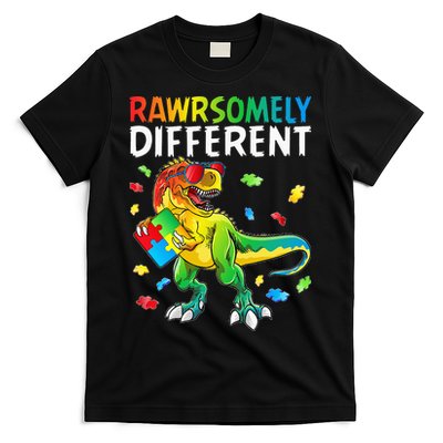 Rawrsomely Different Dinosaur Autism Puzzle T-Shirt