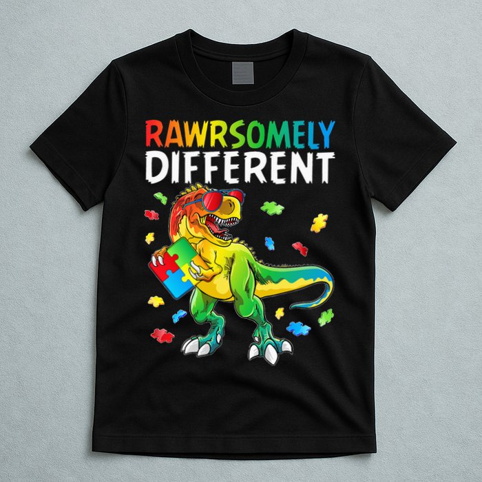 Rawrsomely Different Dinosaur Autism Puzzle T-Shirt