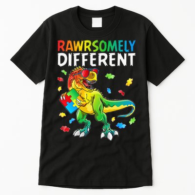Rawrsomely Different Dinosaur Autism Puzzle Tall T-Shirt