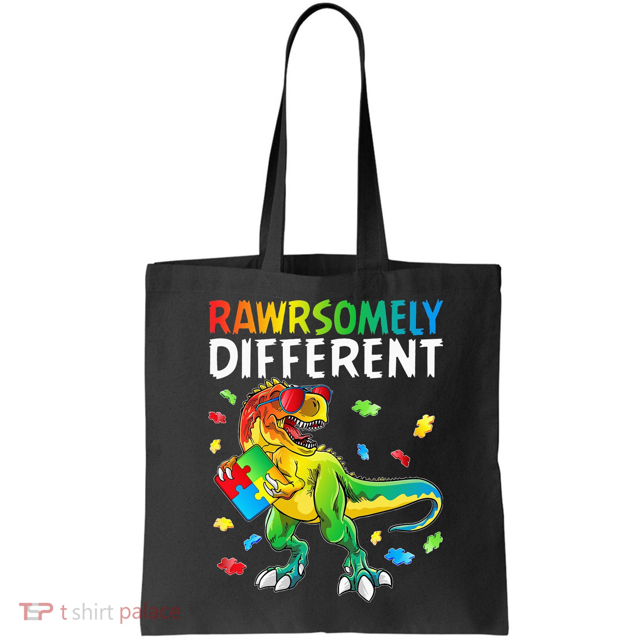 Rawrsomely Different Dinosaur Autism Puzzle Bag