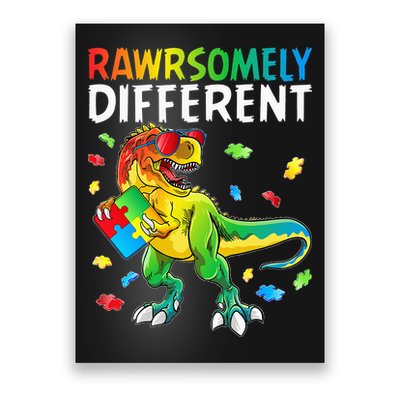 Rawrsomely Different Dinosaur Autism Puzzle Poster