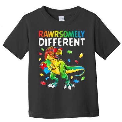 Rawrsomely Different Dinosaur Autism Puzzle Toddler T-Shirt