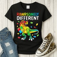 Rawrsomely Different Dinosaur Autism Puzzle Womens T-Shirt