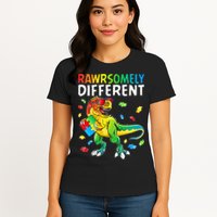 Rawrsomely Different Dinosaur Autism Puzzle Womens T-Shirt