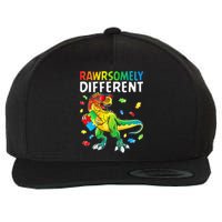 Rawrsomely Different Dinosaur Autism Puzzle Wool Snapback Cap