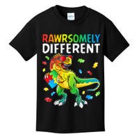 Rawrsomely Different Dinosaur Autism Puzzle Kids T-Shirt