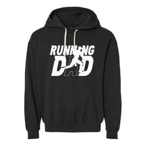 Running Dad Daddy Father Jogging Papa Father's Day Garment-Dyed Fleece Hoodie