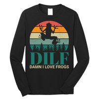Retro Dilf Damn I Love Frogs Long Sleeve Shirt