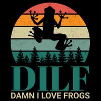 Retro Dilf Damn I Love Frogs Long Sleeve Shirt