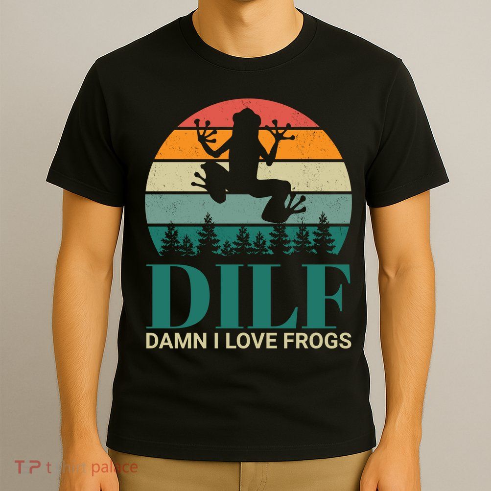 Retro Dilf Damn I Love Frogs T-Shirt