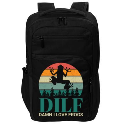 Retro Dilf Damn I Love Frogs Impact Tech Backpack