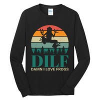 Retro Dilf Damn I Love Frogs Tall Long Sleeve T-Shirt