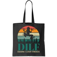 Retro Dilf Damn I Love Frogs Tote Bag