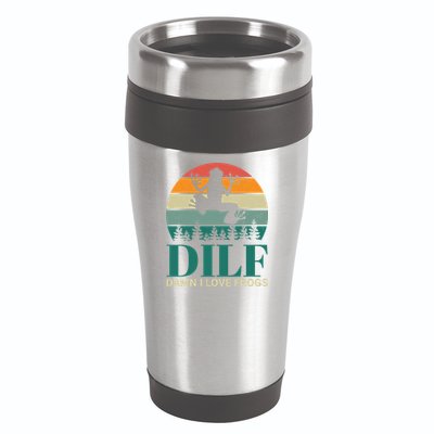 Retro Dilf Damn I Love Frogs 16oz Travel Tumbler