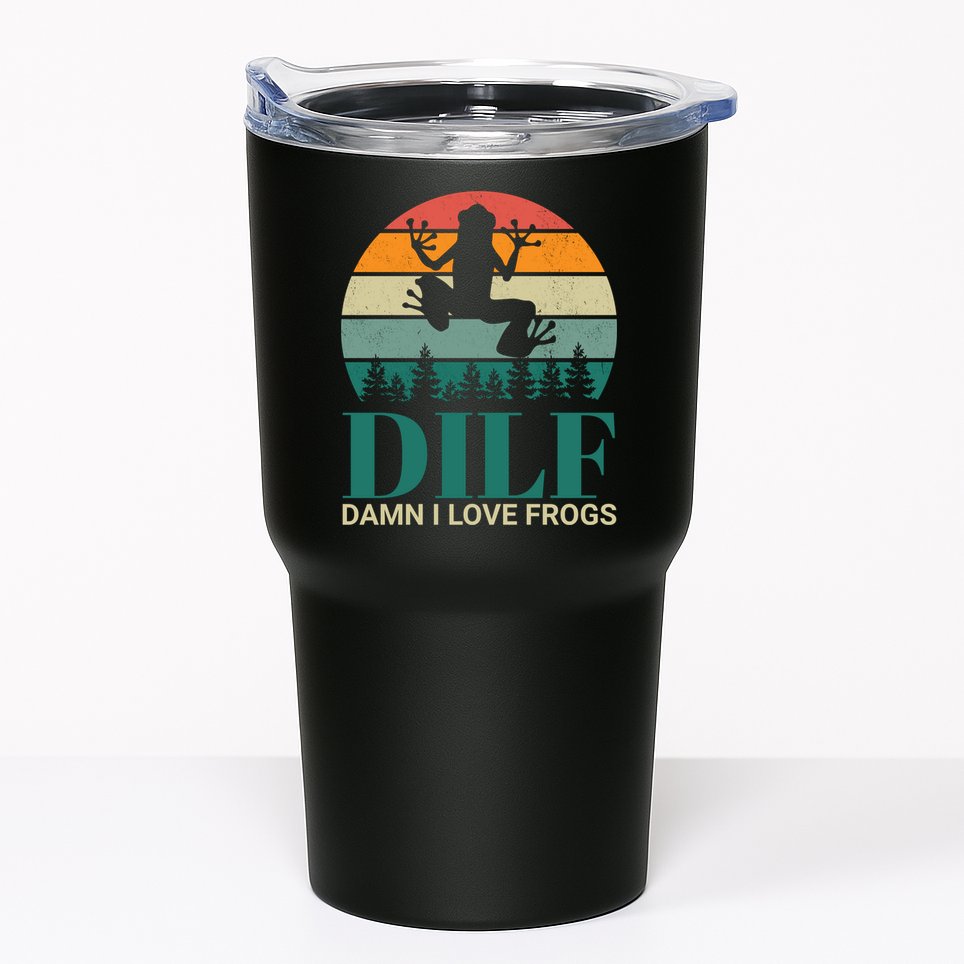 Retro Dilf Damn I Love Frogs Tumbler