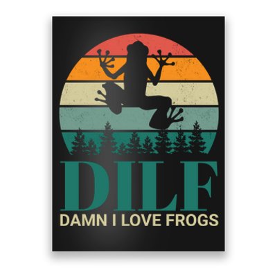 Retro Dilf Damn I Love Frogs Poster