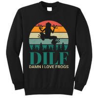 Retro Dilf Damn I Love Frogs Tall Sweatshirt